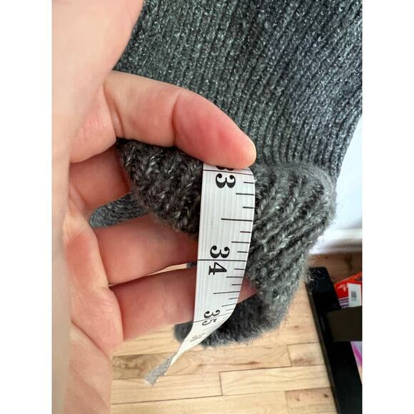 NEW Hinge Women's S Knit Blend Cardigan Gray Ruffle Long Line Sweater Casual - Picture 13 of 15